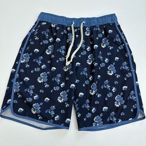 Fair Harbor Blue Floral Swim Trunks Size Small